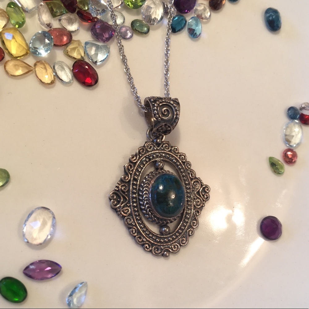 Bali Style Table Mountain Shadowite Necklace